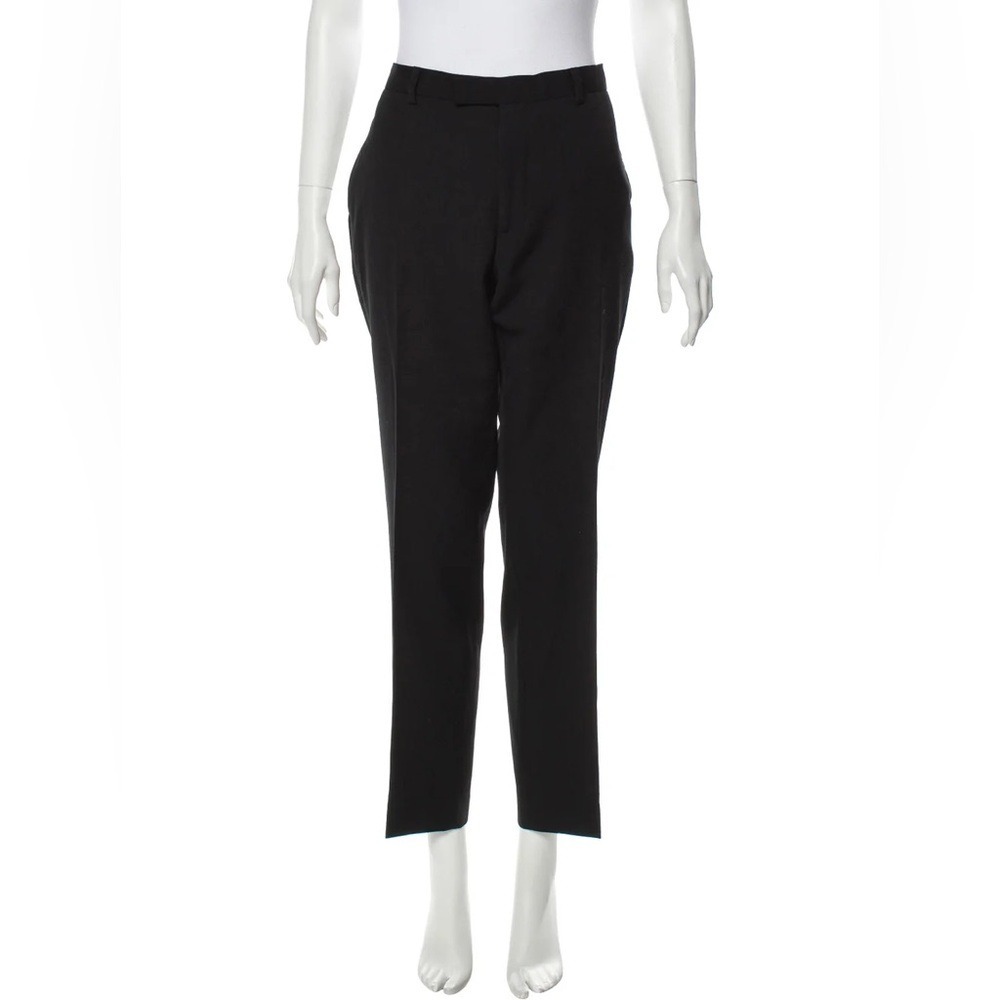 Sandro Size 12 Black Wool Mid Rise Straight Leg Dress Pants